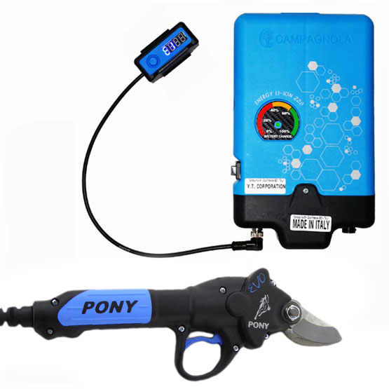 forbice elettromeccanica pony evo +kit batteria zaino