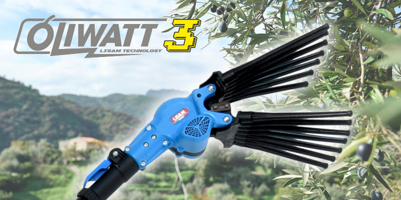 Lisam OLIWATT 3 - Abbacchiatore scuotiolive a batteria 12V - Asta telescopica