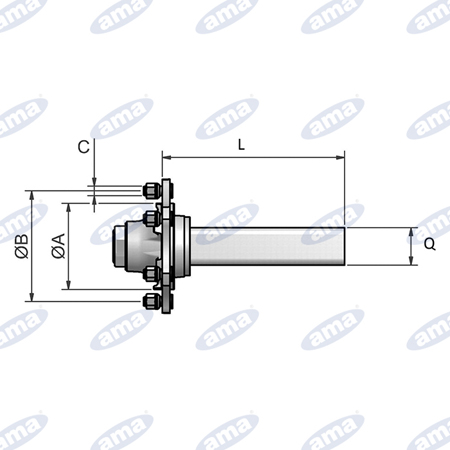 SEMIASSE SENZA FRENO Q60 A 6 FORI L=200MM.